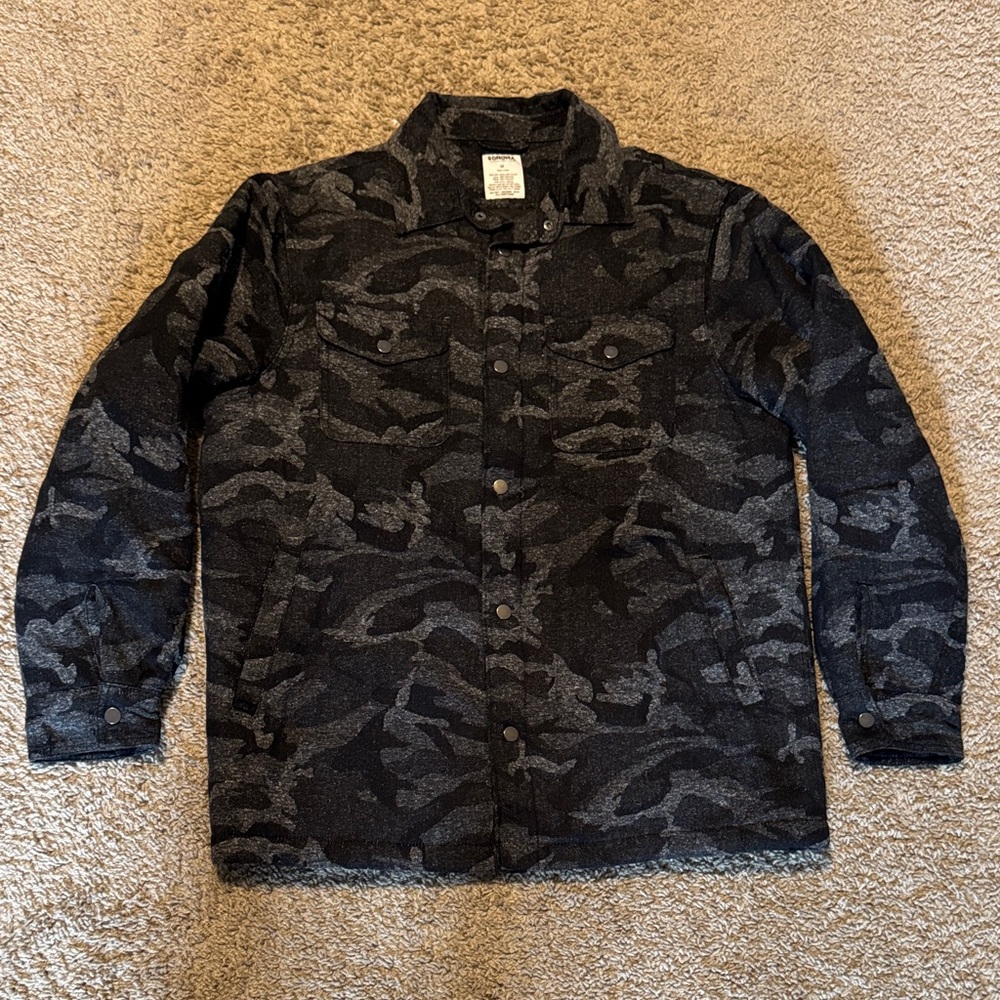 Sonoma Brand Men's Black Camo Jacket